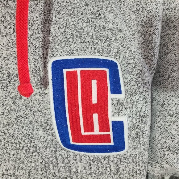 Adidas Los Angeles Clippers NBA Gray/Red/Blue Large Cotton/Polyester Mens Hoodie - Picture 4 of 6